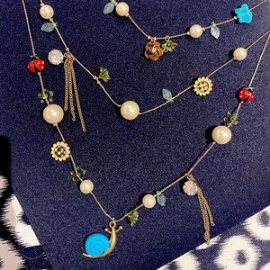 Betsey Johnson Garden Snail Tier Necklace